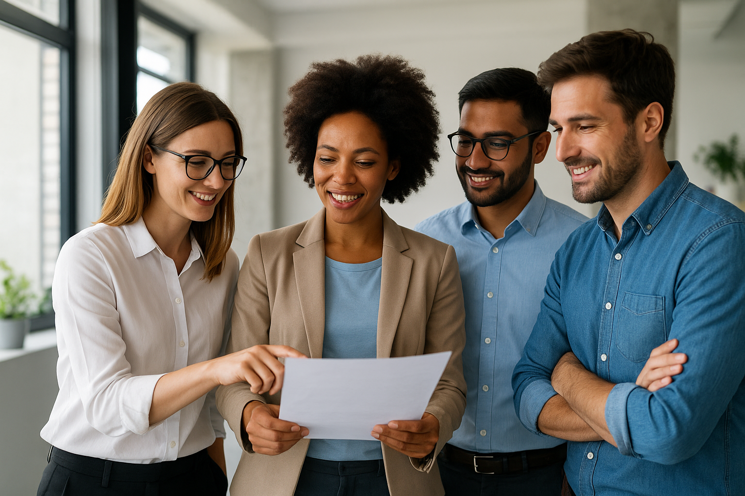 Diverse professionals collaborating